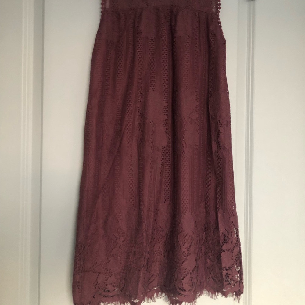 Maroon Lace short Dress